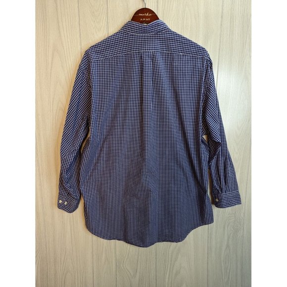 Polo Ralph Lauren Men's Blue White Stripe Yarmouth Cotton Dress Shirt 16.5 x 33 - Picture 6 of 6